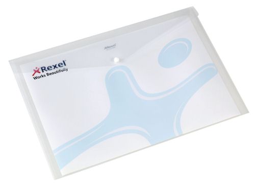 Rexel Carry Folder A4 Translucent White [Pack of 5] alternative image 1