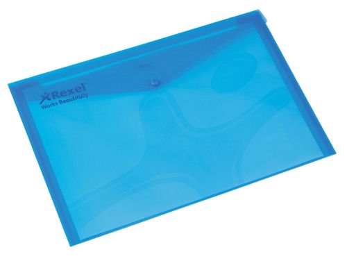 Rexel Carry Folder A4 Translucent Blue [Pack of 5] alternative image 1