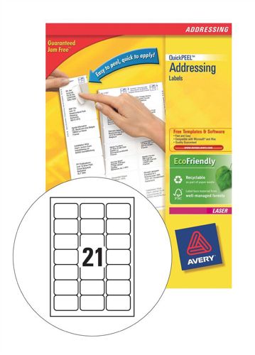Avery Laser Labels L7160-100 21/Sheet [Pack of 100 Sheets] alternative image 1