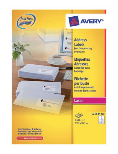 Avery Laser Labels L7163-100 14/Sheet [Pack of 100 Sheets] alternative image 1