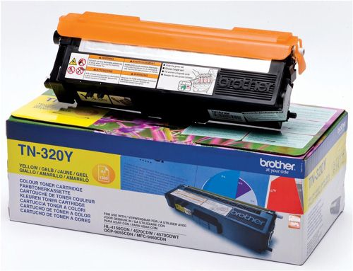 Brother TN320Y Yellow Toner (1.5k) alternative image 1