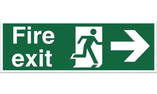 Safety Sign:Fire Exit Right 150x450mm Self Adhesive alternative image 1