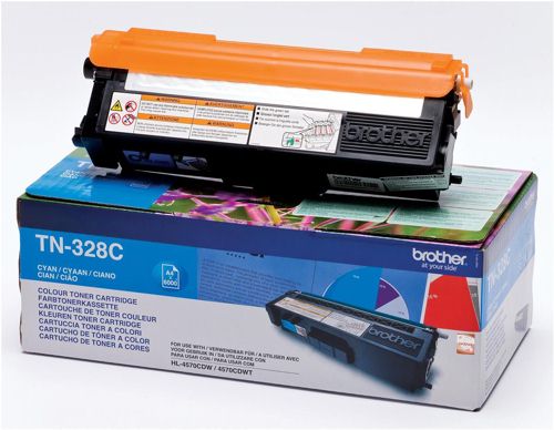 Brother TN328C Cyan Toner (6k) alternative image 1