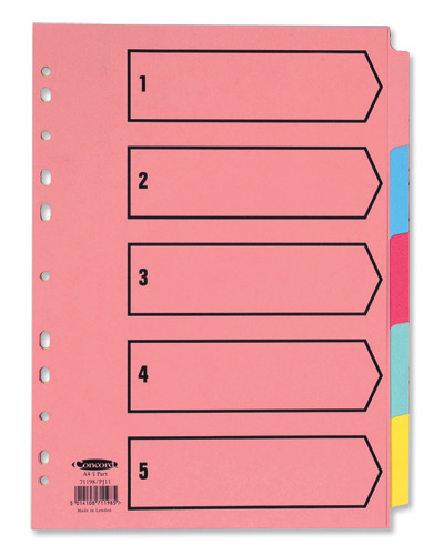 Concord Printed Subject Divider 5 Part alternative image 1