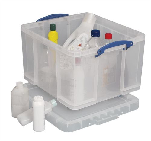 Really Useful 42 Litre Box and Lid Clear alternative image 1