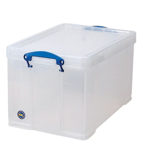 Really Useful 84 Litre Box with Lid Clear alternative image 1