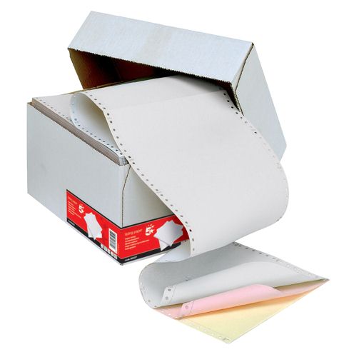 Value Listing Paper 11INX241mm 3 Part Plain Perforated NCR 60GSM White/Pink/Yellow (Pack 700) M71