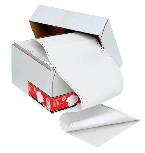 Value Listing Paper 11INX241mm 2 Part Plain Perforated NCR 56GSM White (Pack 1000) M18