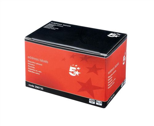 Value Address Label Roll 89x36mm White (Pack 250 Labels) - 15355SM alternative image 1