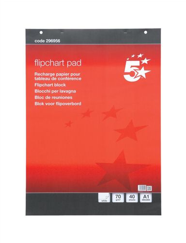 Value Flipchart Pad A1 40 Perforated Sheets 60GSM (Pack 5) 68044VC
