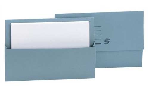 Value Document Wallet Manilla Foolscap Half Flap 250GSM Blue (Pack 50) - 45913DENT