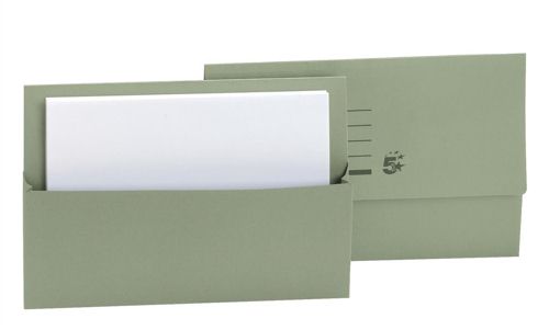 Document Wallet Half Flap 250g Capacity 32mm Foolscap Green [Pack of 50] alternative image 1