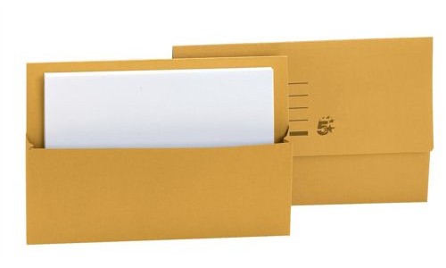 Value Document Wallet Manilla Foolscap Half Flap 250GSM Yellow (Pack 50) - 45919DENT alternative image 1