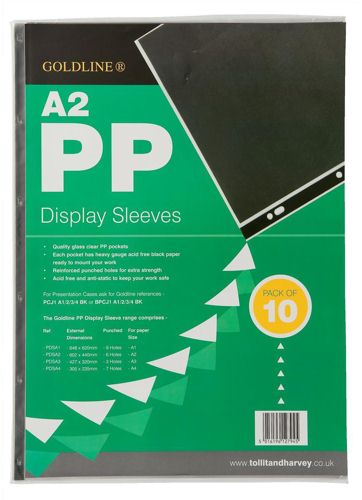 Goldline Polypropylene Display Sleeves A2 [Pack of 10] alternative image 1