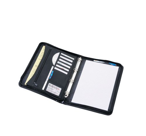 Alassio Rondo A4 Organiser File Leather Look Black 30070 alternative image 1