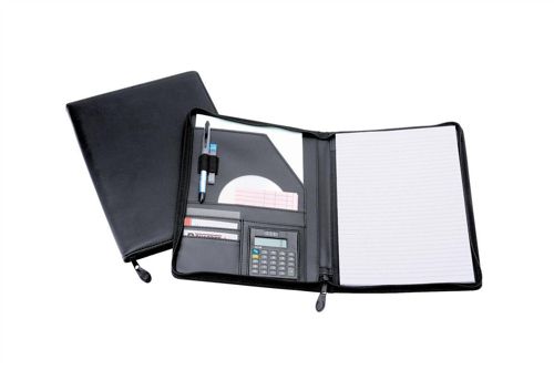 Alassio Catana A4 Writing Case Leather Black 30055 alternative image 1