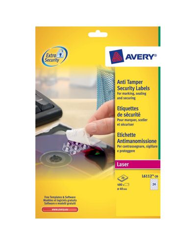 Avery Anti-Tamper Labels Laser 48/Sheet L6113-20 [960 Labels] alternative image 1