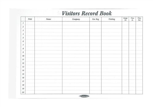 Concord Visitors Book Refill [Pack of 50] alternative image 1