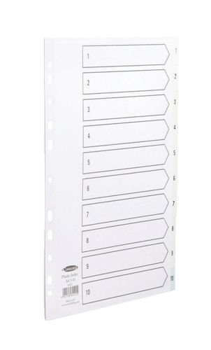 Concord Polypropylene 1-10 A4 Index White alternative image 1