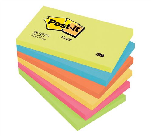 Post-It Energy Colour Notes 76x127mm [Pack of 6] alternative image 1