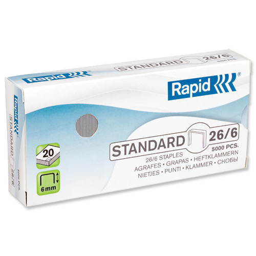 Rapid 26/6 Staples Cobra Grip X-Ray [Pack 5000] alternative image 1