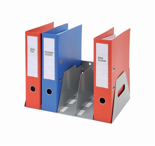 Rotadex Lever Arch Filing Rack for 5 Files Silver alternative image 1