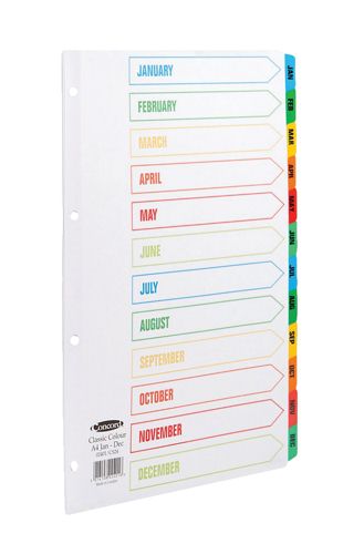 Concord Index A4 Jan-Dec Multicolour alternative image 1