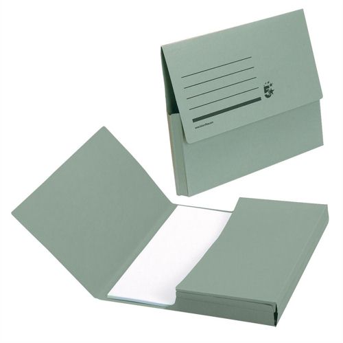 Value Document Wallet Manilla Foolscap Half Flap 285GSM Green (Pack 50) - 45114DENT