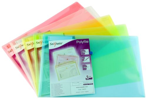 Snopake Polyfile Foolscap Assorted [Pack of 5] alternative image 1