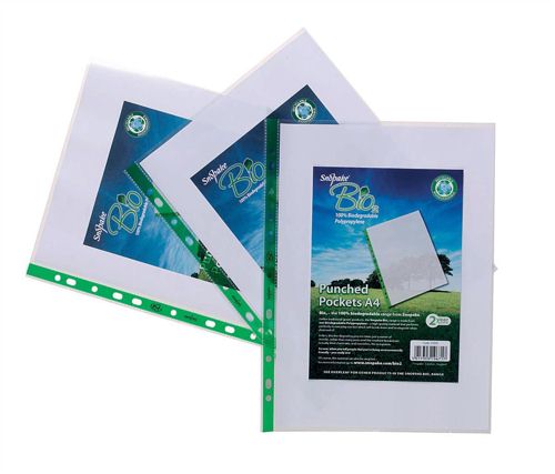 Snopake Recyclable Punched Pockets [Pack of 100] alternative image 1