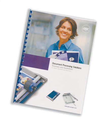 GBC Report Covers Clear Front and White Leathergrain Back [Pack of 25+25] alternative image 1