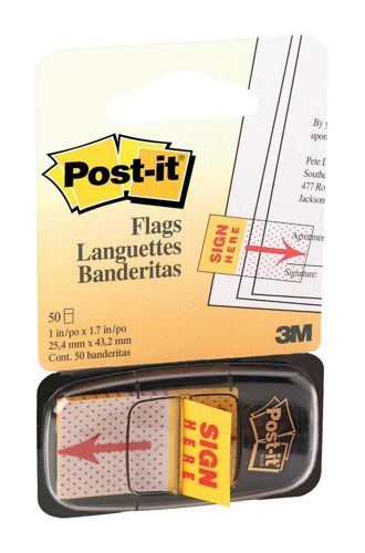 Post-It Index 1 Inch Sign Here Pop-Up Dispenser alternative image 1
