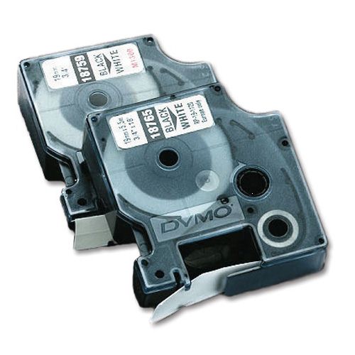 Dymo 18484 19mm Black on White Tape alternative image 1