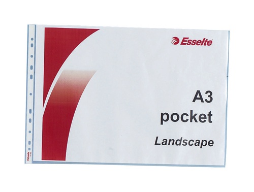 Esselte Punched Pocket A3 Landscape [Pack of 10] alternative image 1