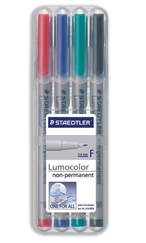 Staedtler Lumocolor Fine Water Soluble Assorted [Pack of 4] alternative image 1