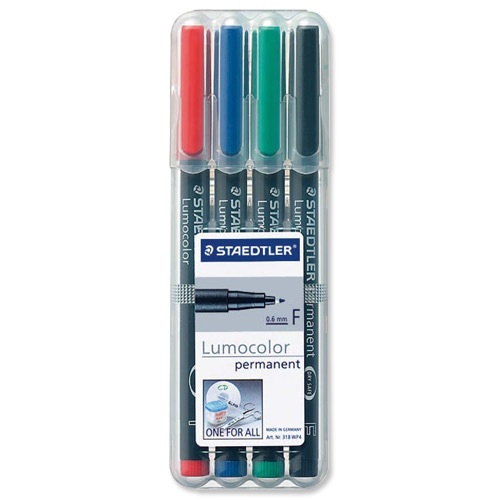 Staedtler Lumocolor Fine Permanent Assorted [Pack of 4] alternative image 1