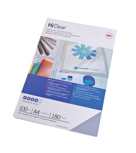 GBC 150mic Super Clear PVC Binding Covers [Pack of 50] alternative image 1