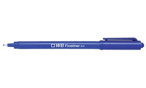 Fineliner Pens 0.4mm Blue [Pack of 10] alternative image 1