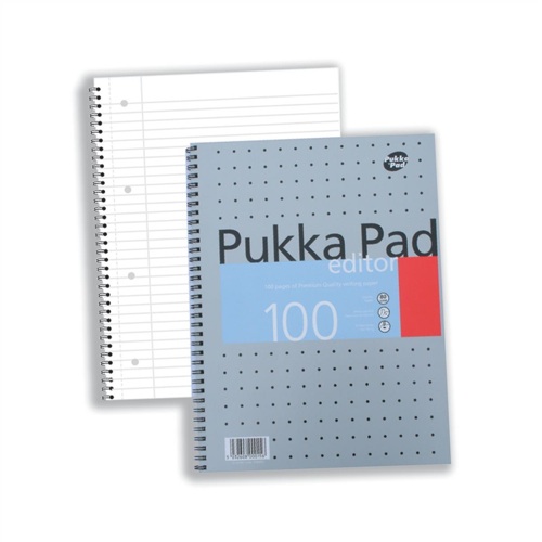 Pukka Editor Metallic A4 Writing Pad 80g [Pack of 3] alternative image 1