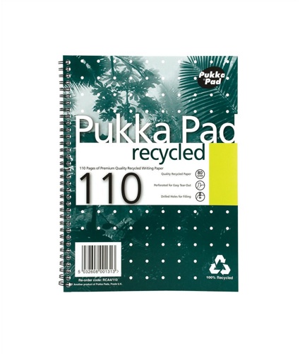 Pukka Quality Recycled A4 Pad 80g 100 Pages alternative image 1