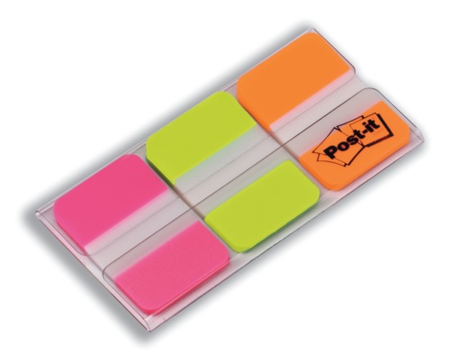 Post-It Strong Index Flags Pink, Green and Orange [Pack of 66 Flags] alternative image 1