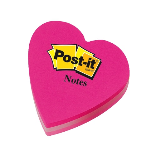 Post-It Heart Shaped Notes Pink [225 Sheets] alternative image 1