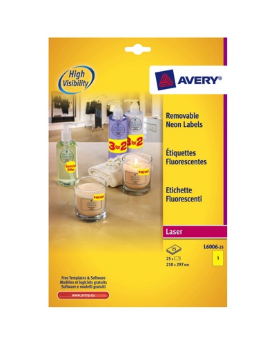 Avery Removable Laser Labels 189/Sheet 25.4x10mm L4731REV-25 [25 Sheets] alternative image 1