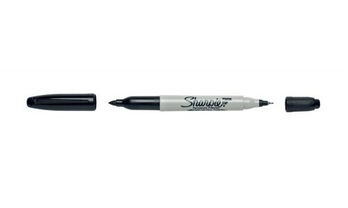 Sharpie Twin Tip Marker Black [Pack of 12] alternative image 1