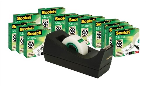Scotch Magic Tape 19mmx33m with Free Dispenser [Pack of 12+1 Dispenser] alternative image 1