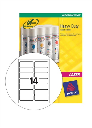 Avery Laser Labels Heavy Duty 14/Sheet White [20 Sheets] alternative image 1