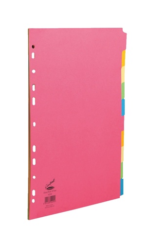Concord Bright Card Divider Extra-Wide 10-Part Multi-Coloured [Pack of 20] alternative image 1