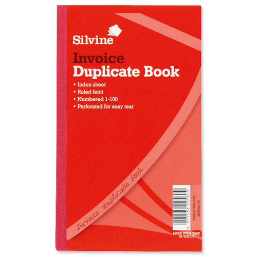 Silvine Duplicate Book Invoices 8.3x5 Inches [Pack of 6] alternative image 1