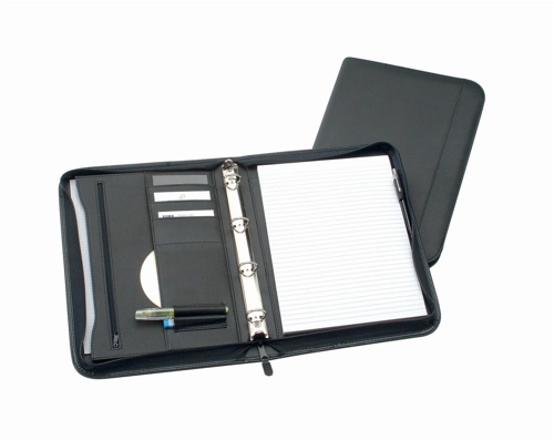 Alassio Limone A4 Organiser File Leather Look Black 30043 alternative image 1