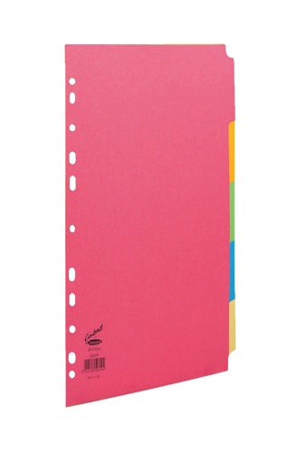 Concord Bright Card Divider A4 5-Part Multi-Coloured alternative image 1